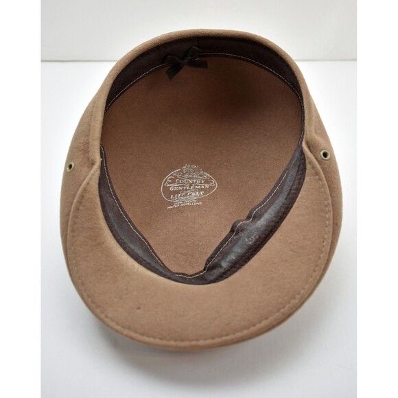 Vintage Country Gentleman Tan Wool Newsboy Cap - Lite Felt Water Repellent Hat - Picture 6 of 8
